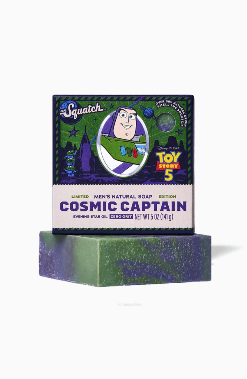Dr. Squatch Limited Ed. Bar Soap Toy Story Buzz Cosmic Captain Zero Grit 5oz