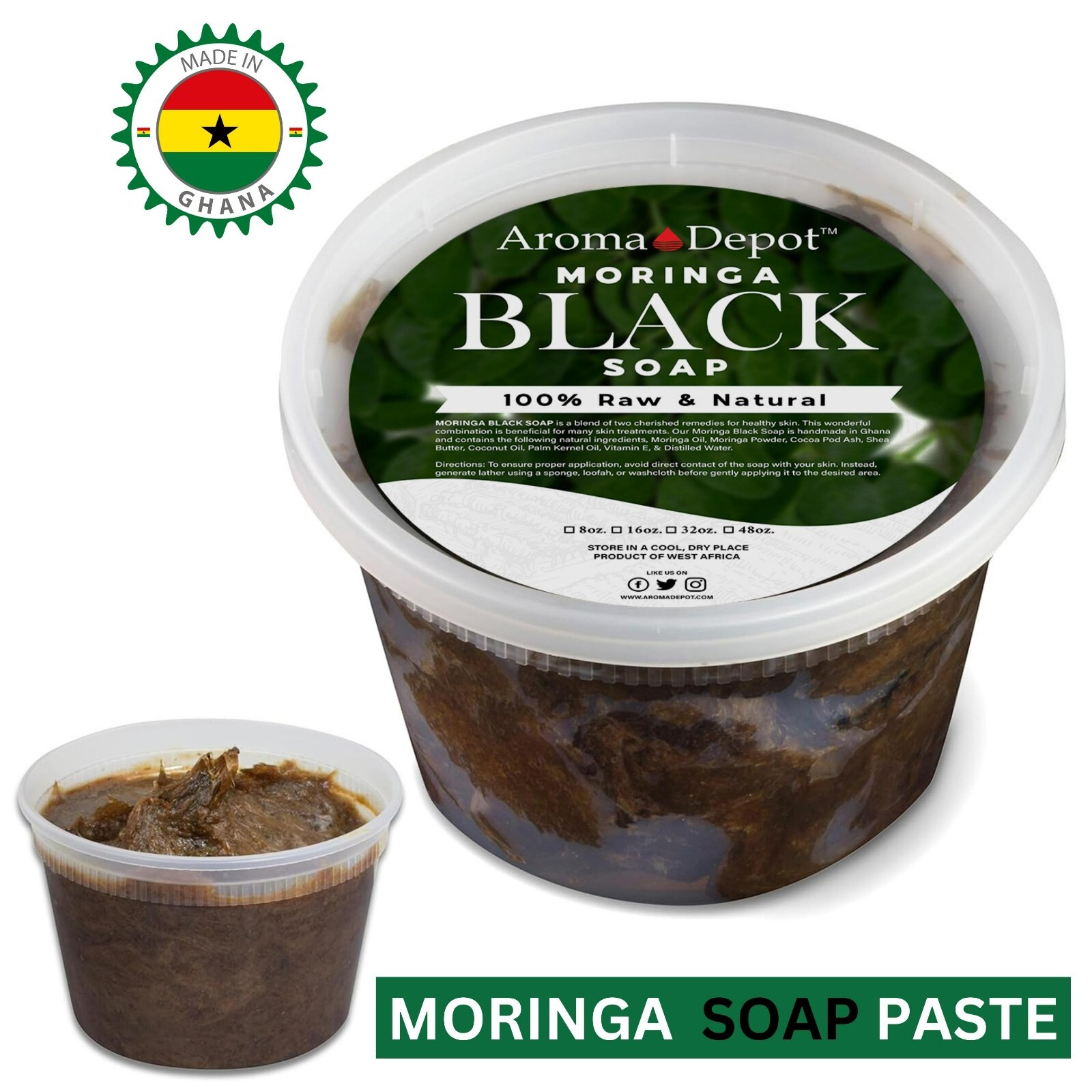 Black Soap 1 lb. Natural Black Soap PASTE Body & Face Wash For Acne Dark Spot
