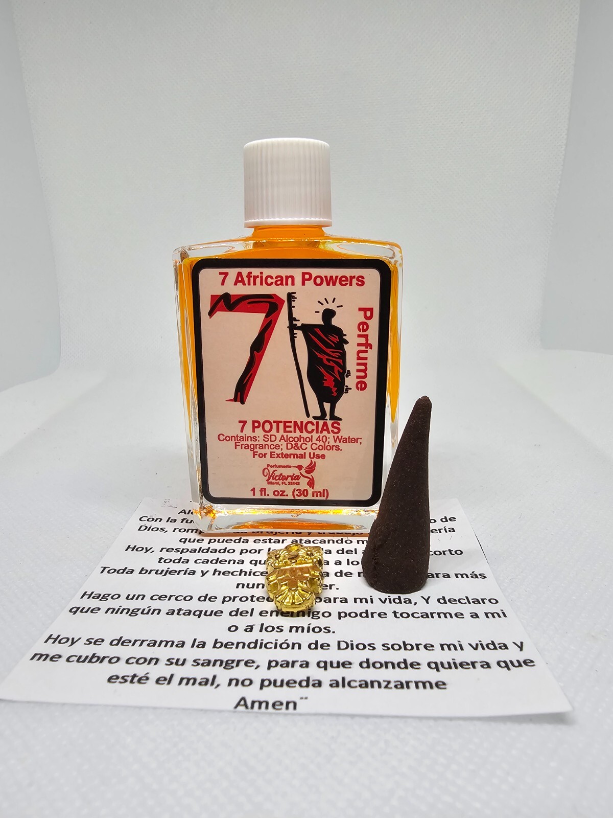 SIETE POTENCIAS PERFUME CON FEROMONAS GRATIS: ORACION AMULETO INCIENSO 1PC
