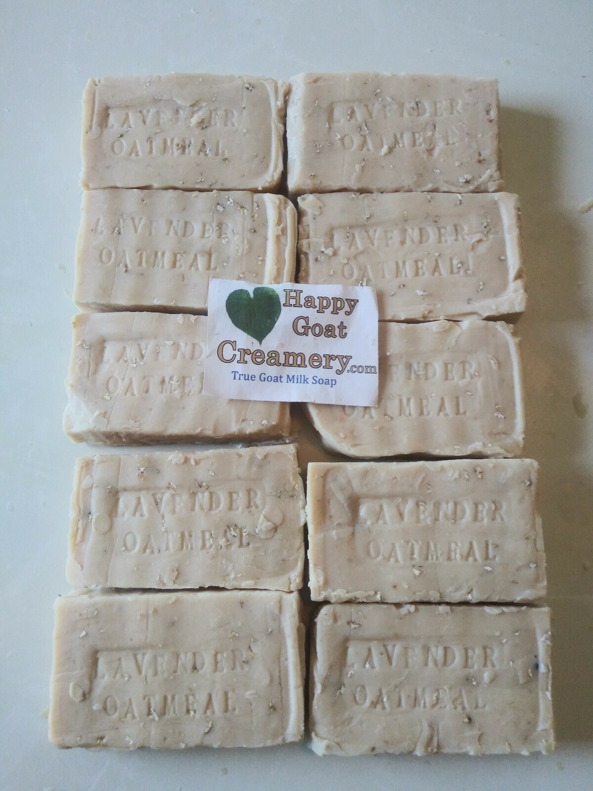 10 BARS LAVENDER OATMEAL GOAT MILK SOAP HAPPY GOAT CREAMERY PURE ESSENTIAL OILS