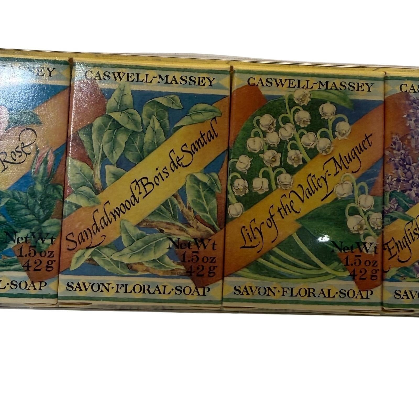 Vintage Caswell Massey Soap Set 6 Bar Bath Cubes Assorted Fragrance Luxury Gift