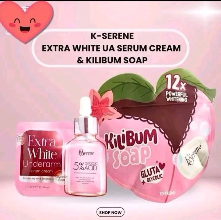KSerene KiLiBUM Soap 70g x 3 Bars and Extra White Underarm Serum Cream 30ml