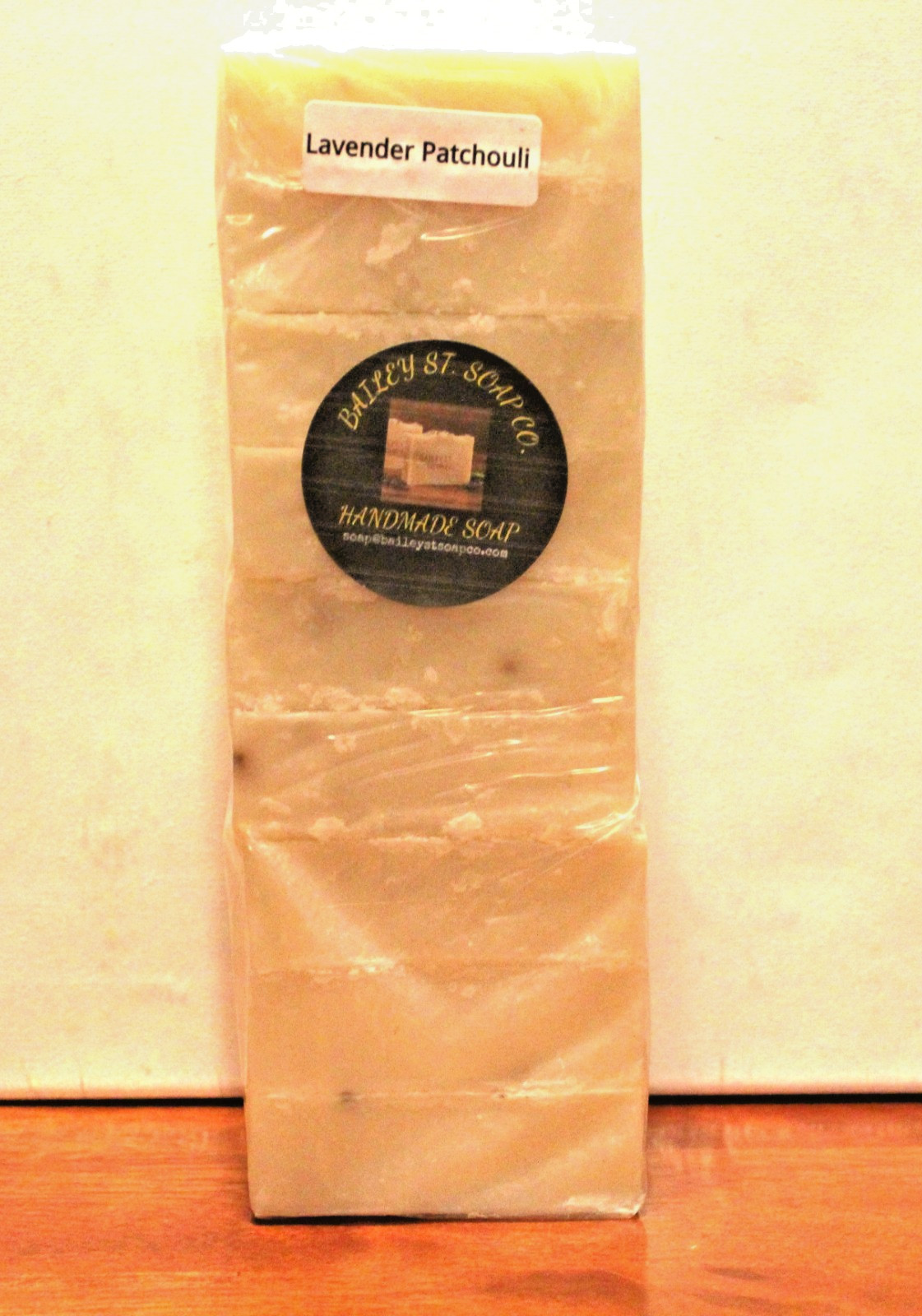 Lavender Patchouli Cold Processed handmade soap loaf, 9 precut bars