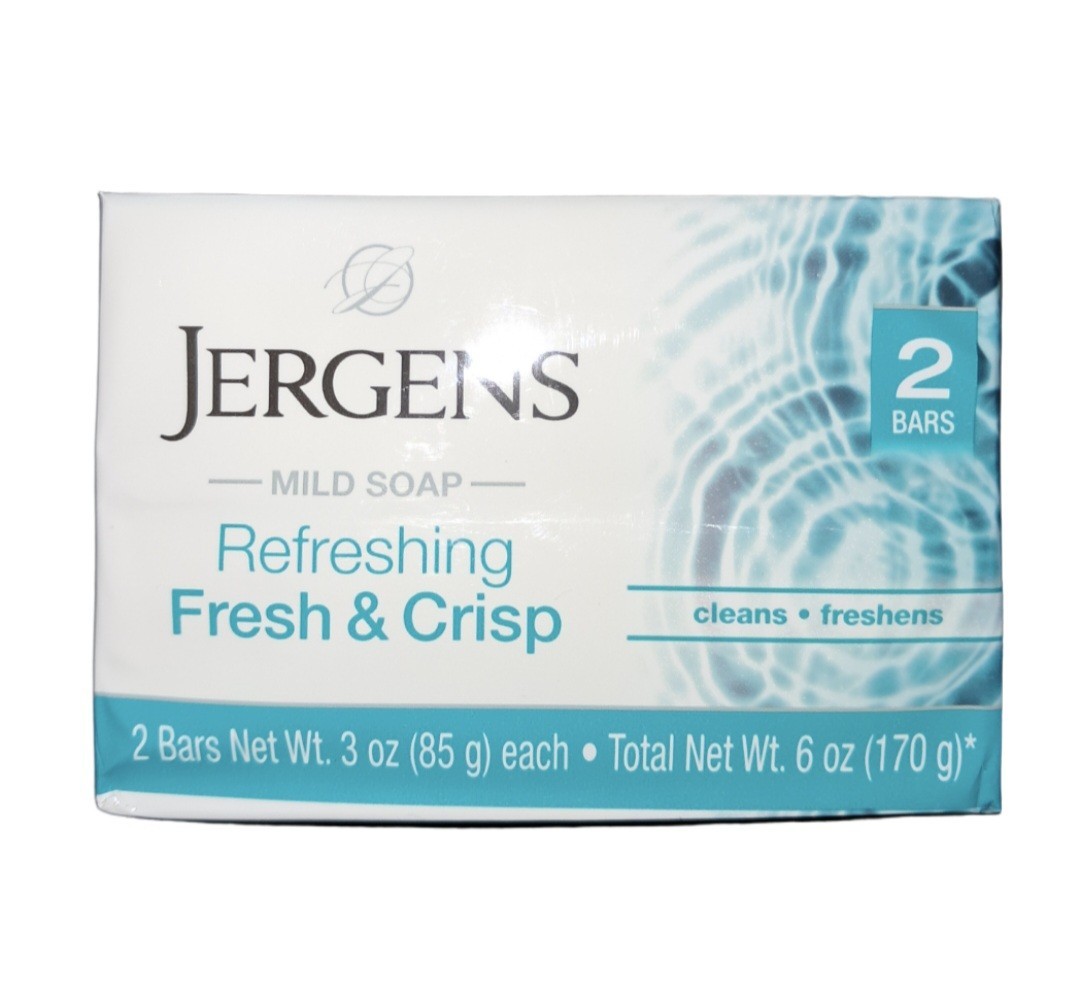 🩵 JERGENS 🩵 (4-BARS) 3 Oz 🩵🫧 ●FRESH & CRISP● 🩵🫧 ≈REFRESHING≈ Mild Soap 🫧.