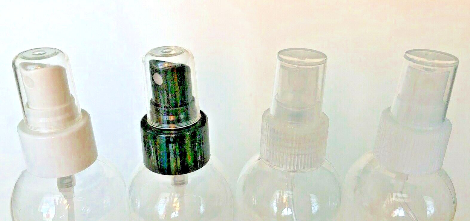 24/410 black natural or white plastic fine mist sprayers with caps