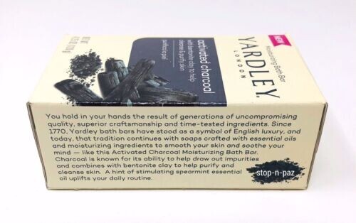 Yardley London Activated Charcoal Moisturizing Bath Soap Bar 4.25 oz 6 Pack