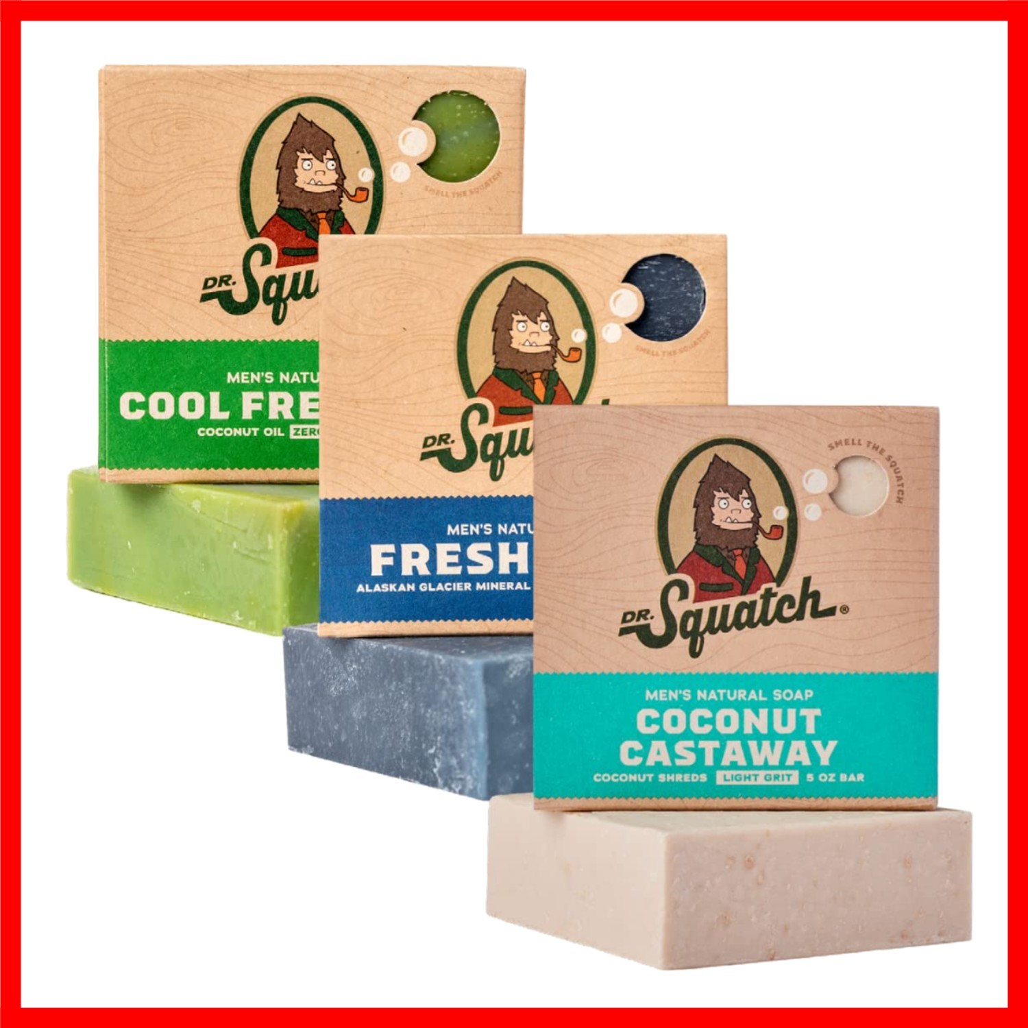 Natural Men’s Cold Process Body Soap 3-Piece Set – Nourishing, Sulfate-Free, …