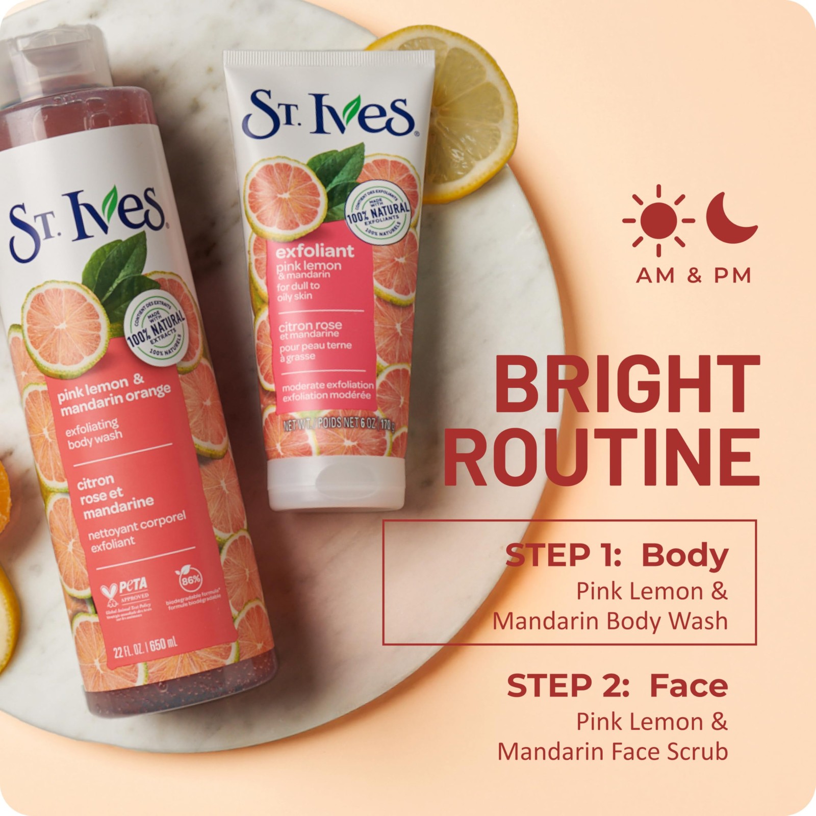 St. Ives Body Wash Pink Lemon and Mandarin 22 Fl Oz (Pack of 1), No Color