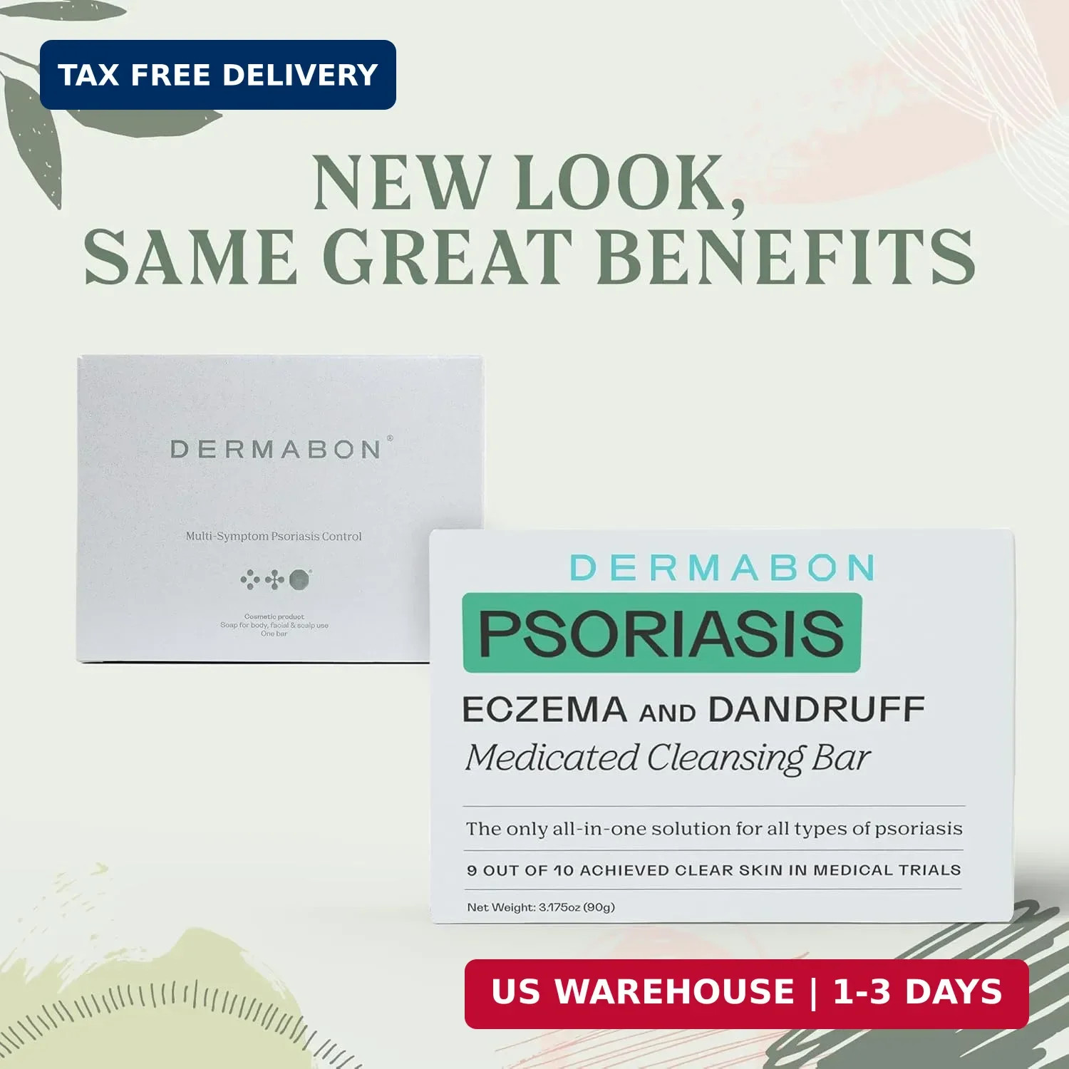 Dermabon Psoriasis, Dermatitis & Dandruff Control Soap Bar with 2% Coal Tar as A