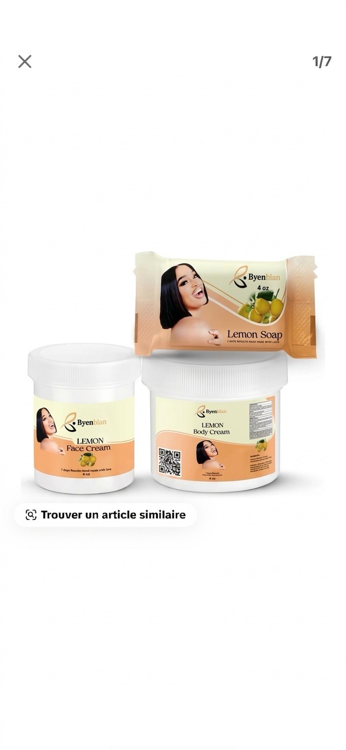 Byenblan Lemon Face & Body Soap Yellow 4 oz Rectangular (Women -Men) Lemon Soap