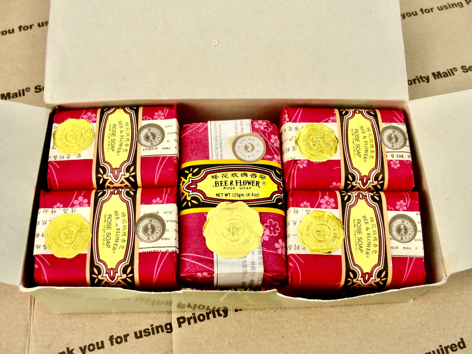 11 Pack Case – Bee & Flower Rose Scent, Vintage Body Soap FREE SHIPPING
