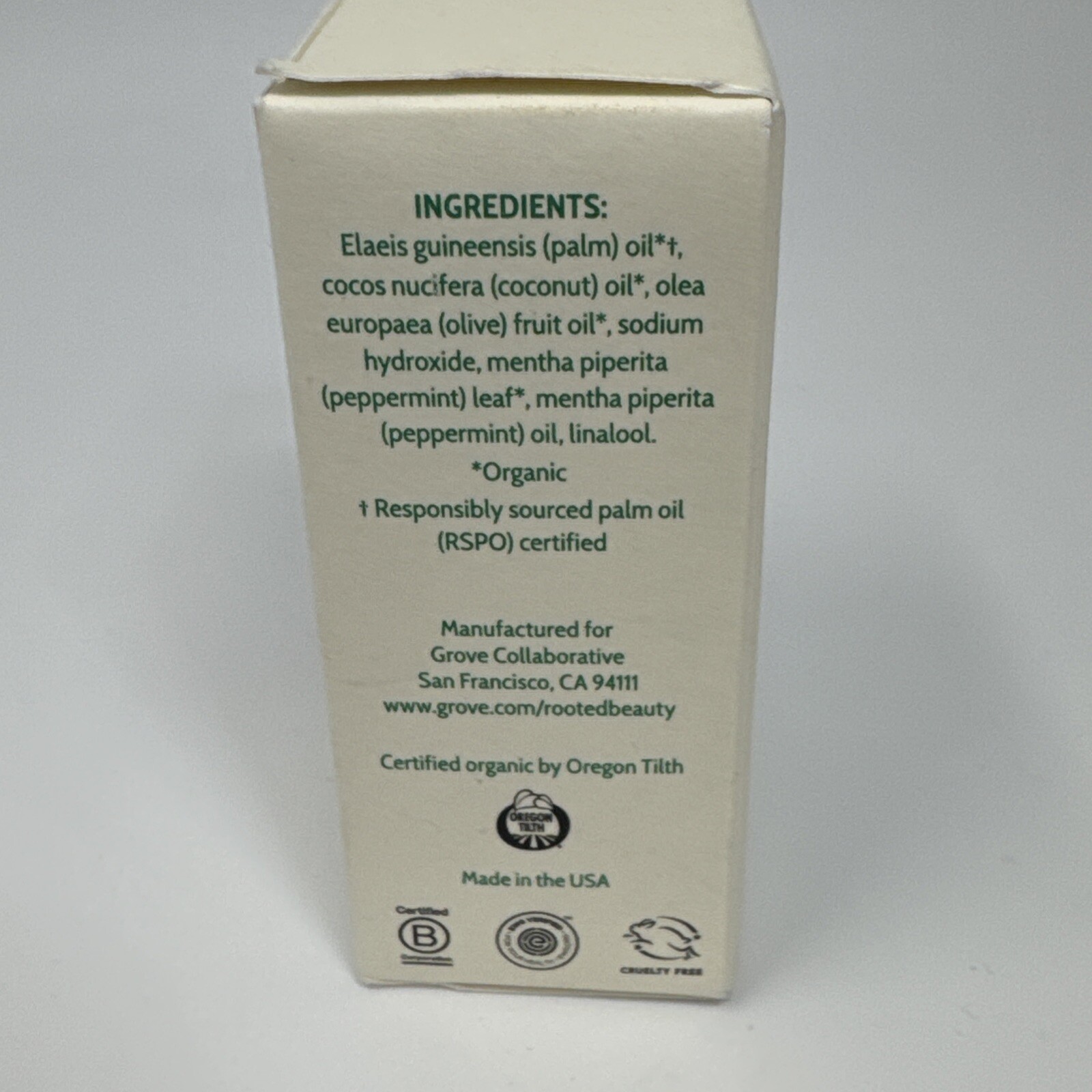 Rooted Beauty Handcrafted Soap Bar Peppermint 4 oz