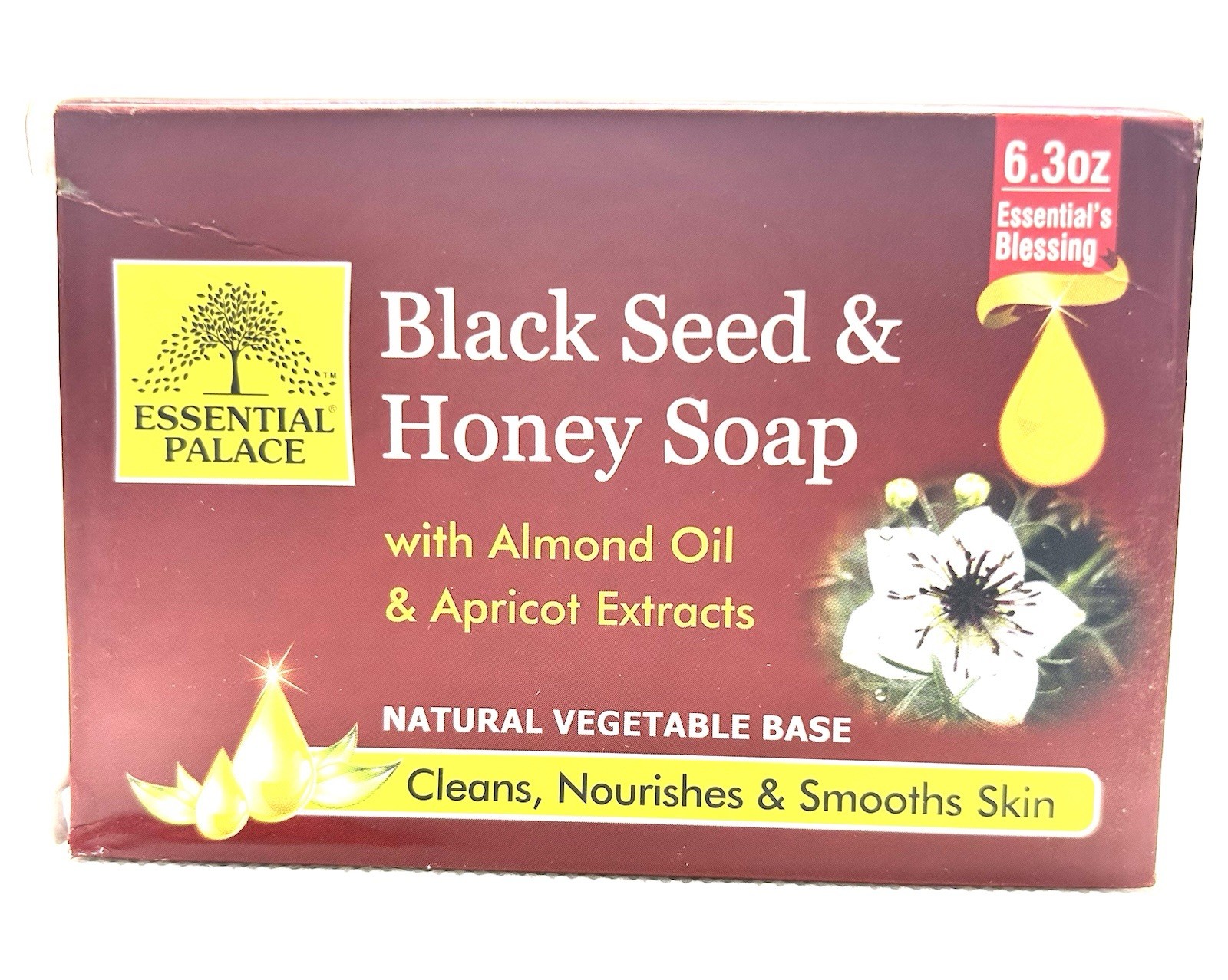 1 Pack- Black Seed & honey Soap- 6.3oz By Essential Palace