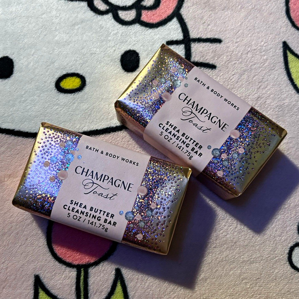 2 count Bath & Body Works Champagne Toast Shea Butter Cleansing Bar 5 oz