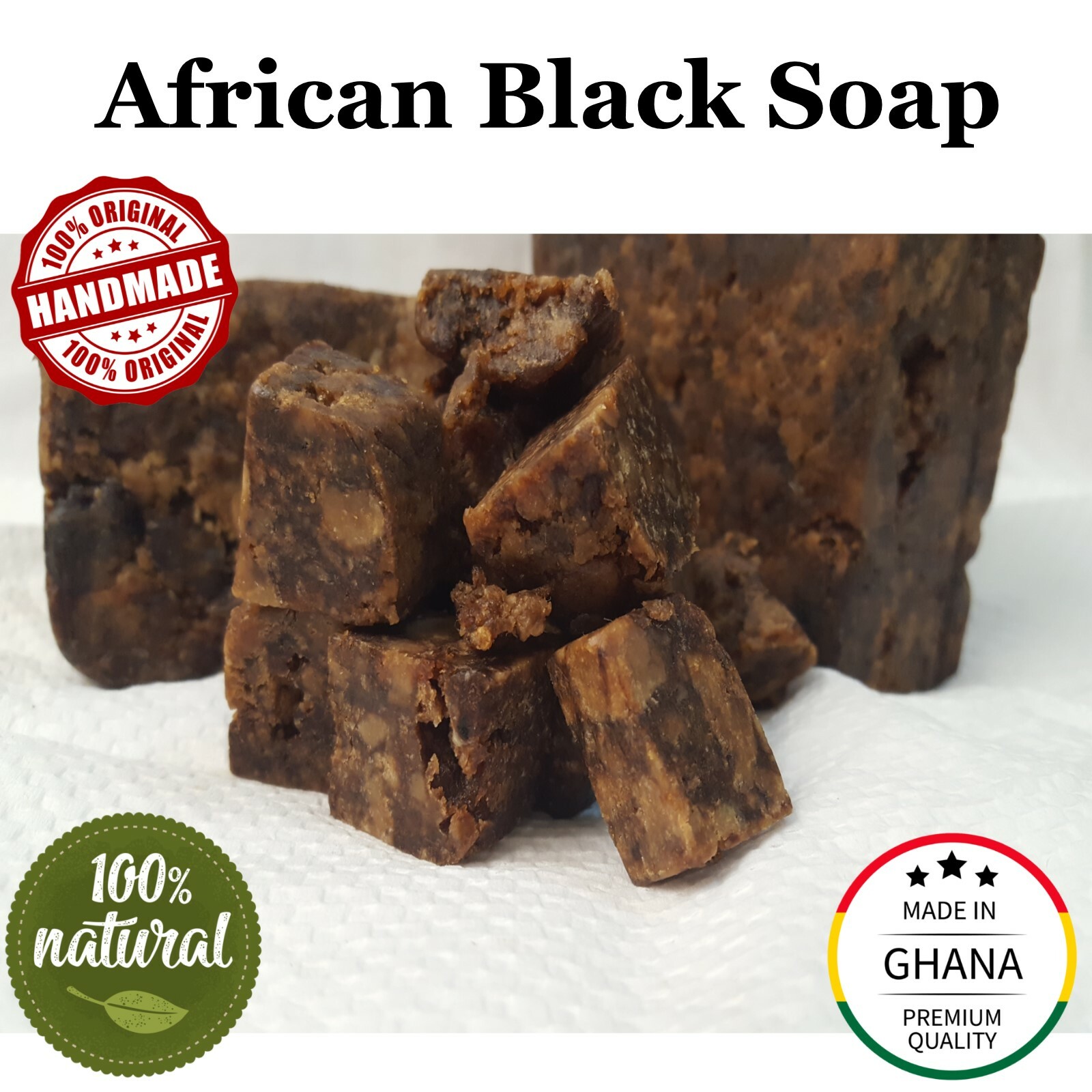 Raw African Black Soap 100% Raw Unrefined Natural Organic Grade A Wholesale