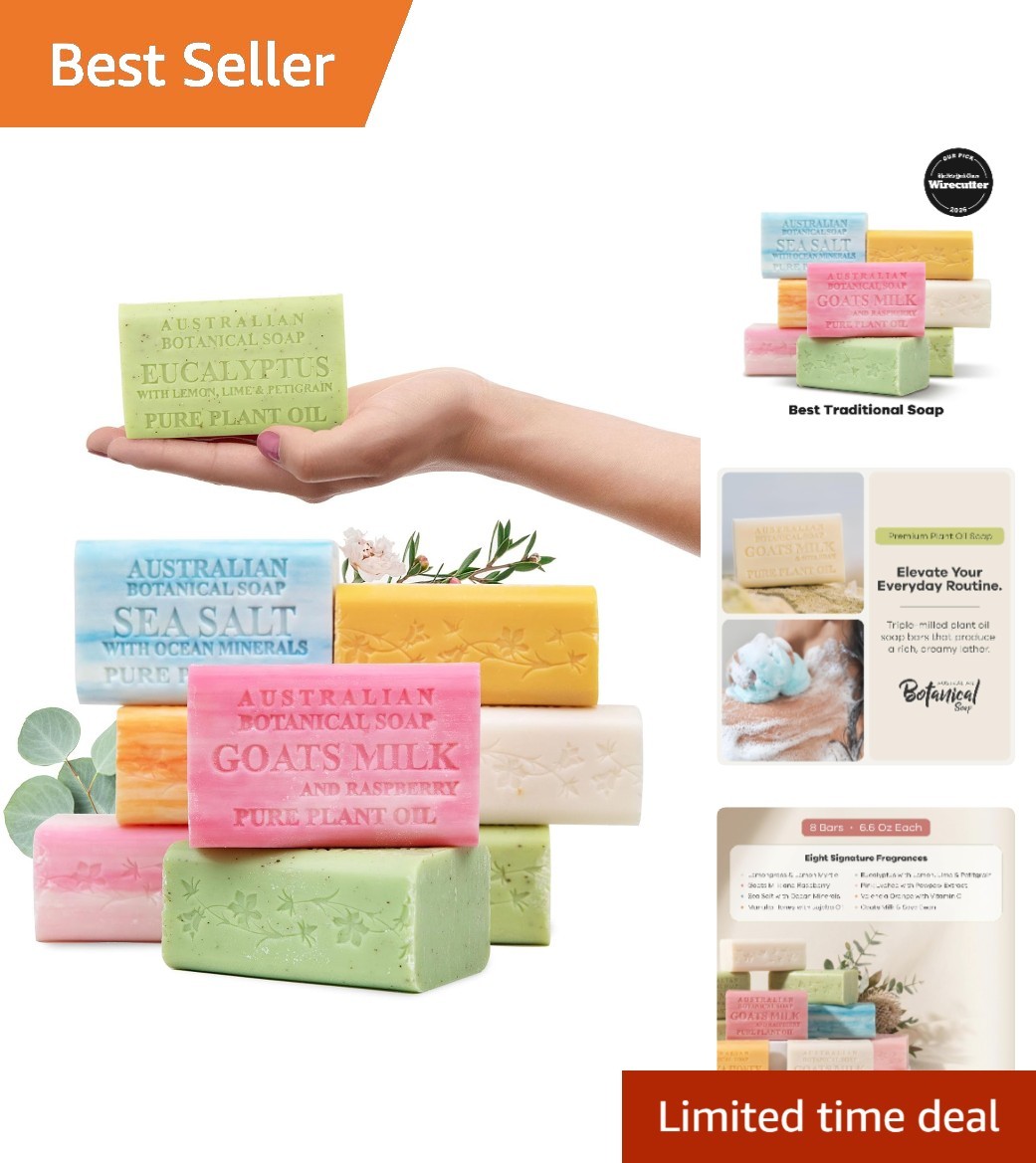 Indulge in a 6.6 oz Variety Soap Pack – 8 Exotic Fragrances for All Skin Types