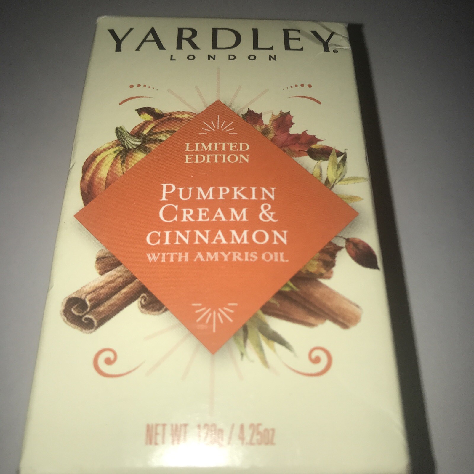 LIMITED EDITION Yardley London Pumpkin Cream and Cinnamon Bar Soap Brand New