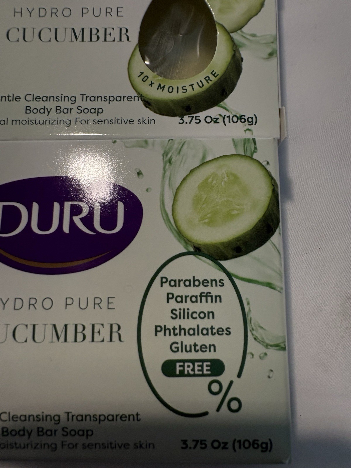 DURU Hydro Pure Cucumber Body Bar Soap Gluten/Paraben/Phthalate-Free 3.75oz