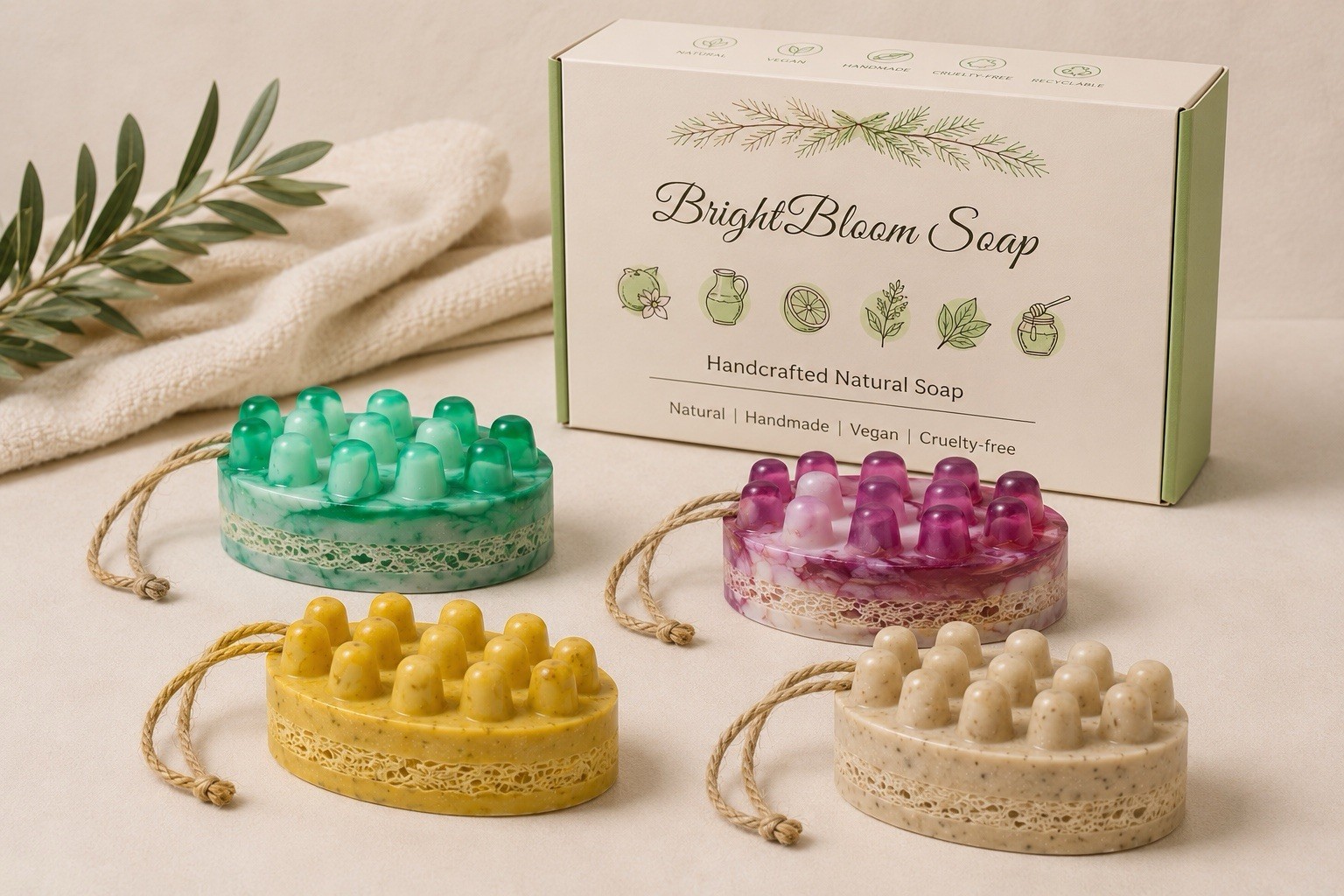 Natural Loofah Soap Bar – Handcrafted Exfoliating Natural Soap With Loofah