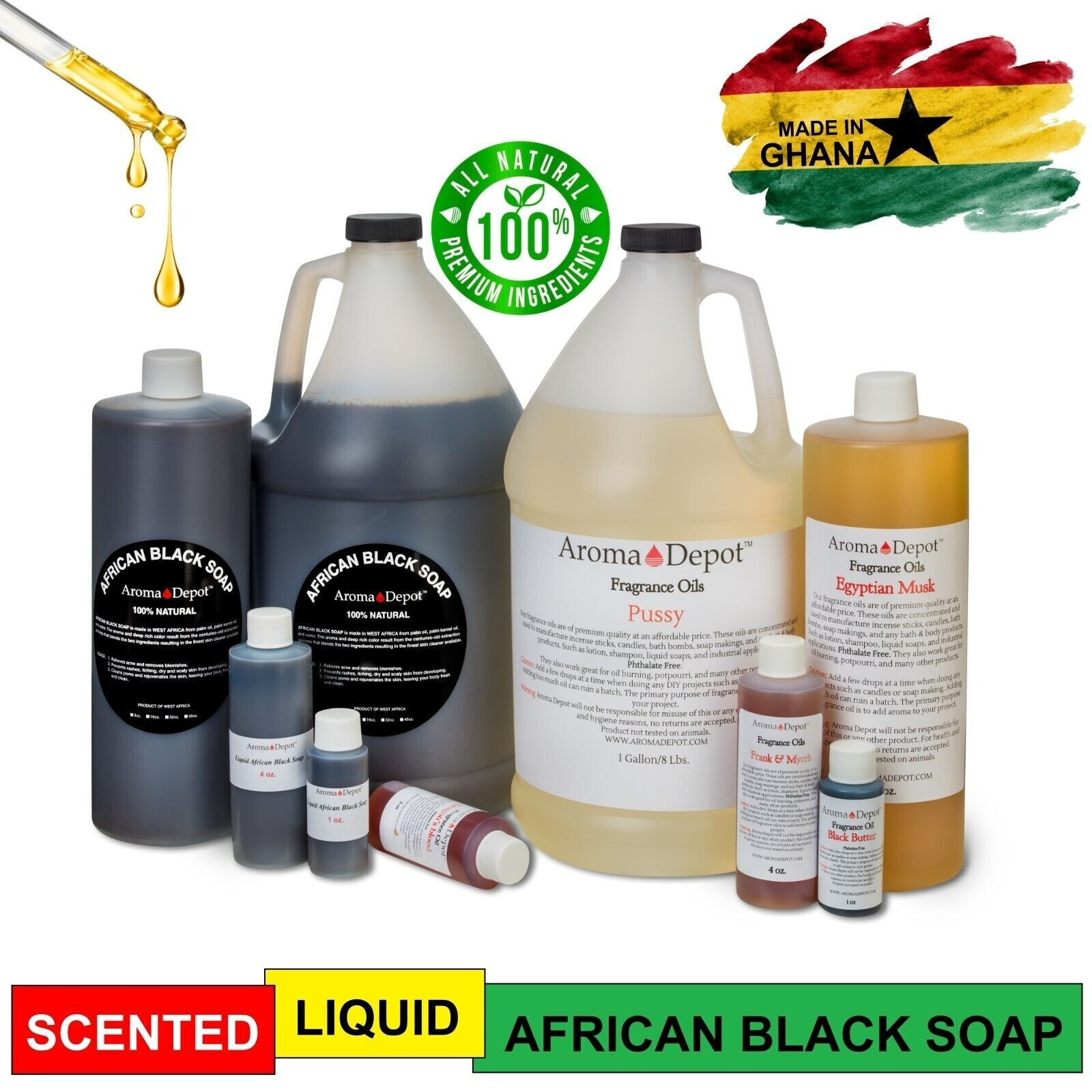 Black Soap Liquid Gallon African Soap Natural Wash Face Body Hair Raw Shampoo