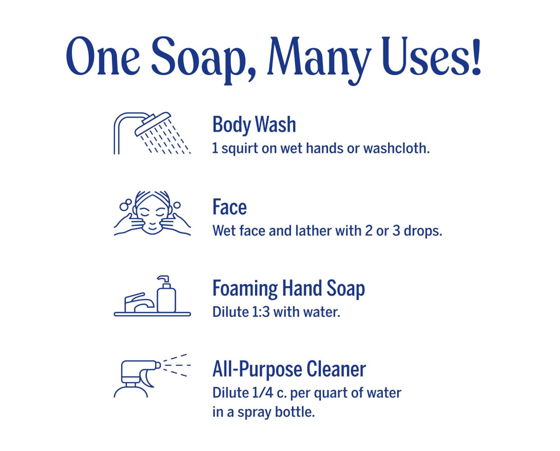 Dr. Bronner’s Magic Soap – Rose – Pure-Castile Liquid Soap – 32 fl oz x 4-pack