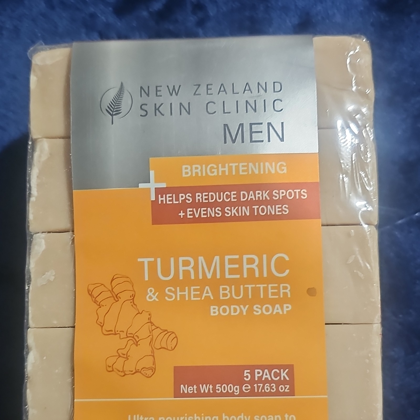 New Zealand Skin Clinic Men Brightening Turmeric Shea Butter Body Soap 5 Pack