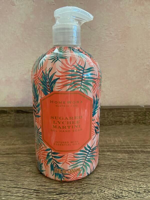 Homeworx Slatin & Co Sugared Lychee Martini Gel Hand Soap 22 fl oz NEW/SEALED