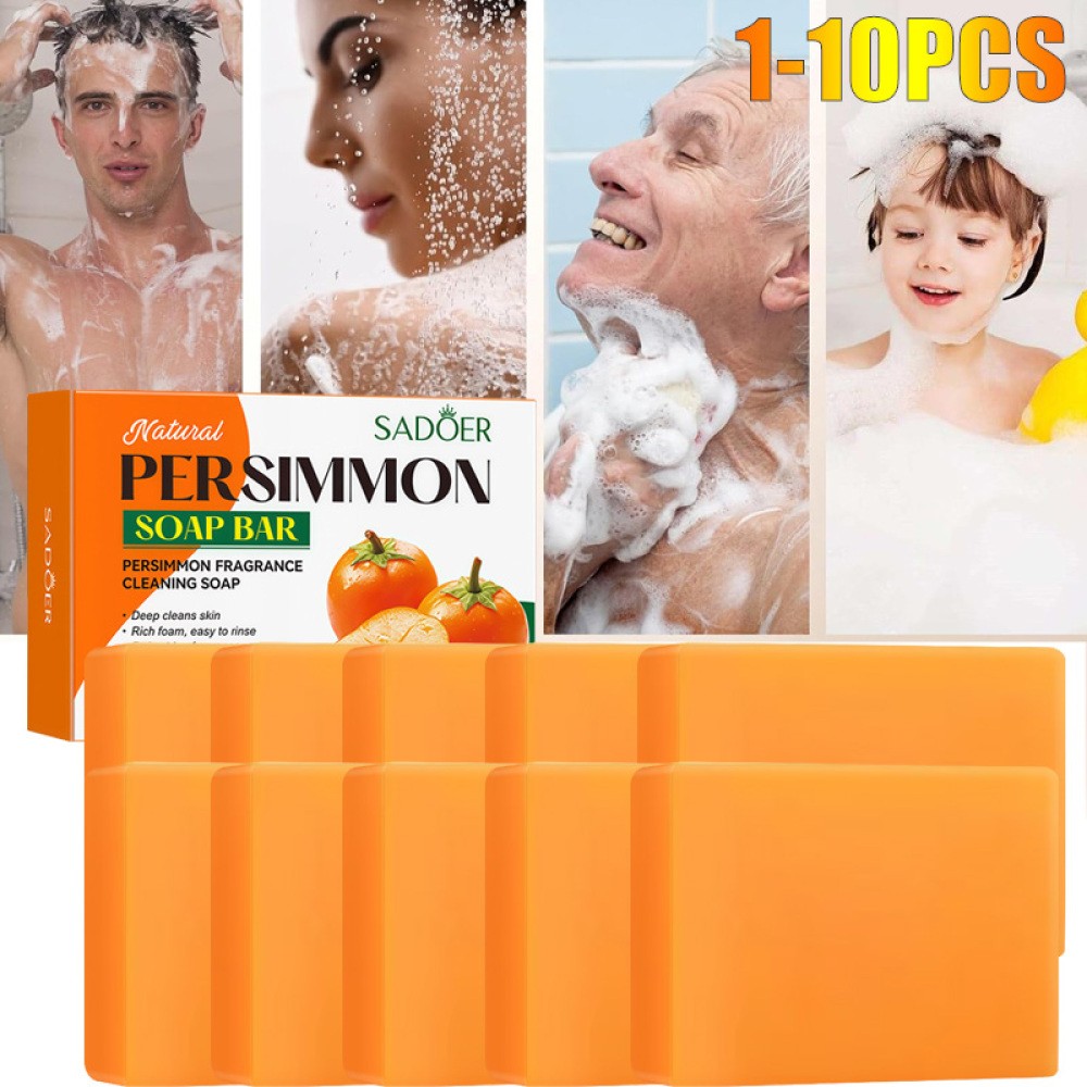 10x Persimmon Soap Bar for Old People Smell, Natural Body Odor Control Bar Soap