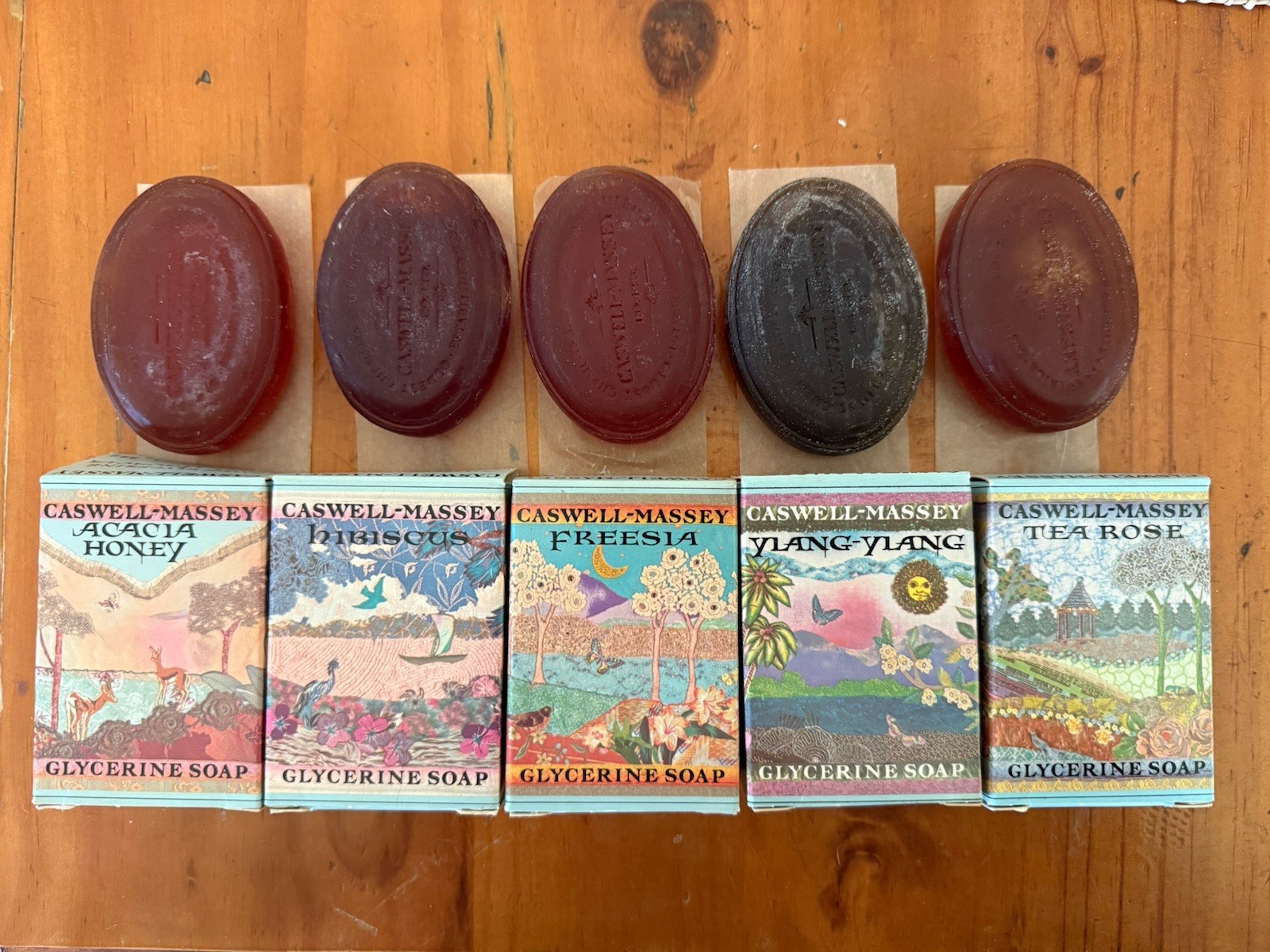 Vintage Caswell Massey Glycerine Soap Lot Of 5 Assorted New In Box