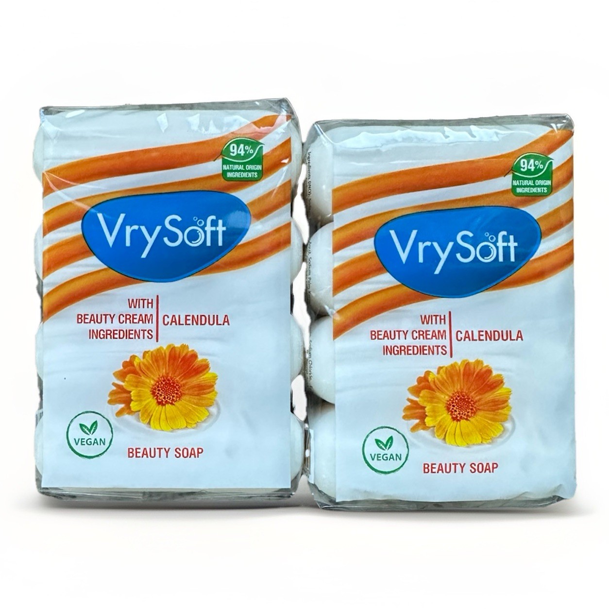 2x Packs VrySoft Beauty Soap Calendula 4 Bars Each 8 Total VEGAN Natural ~ USA