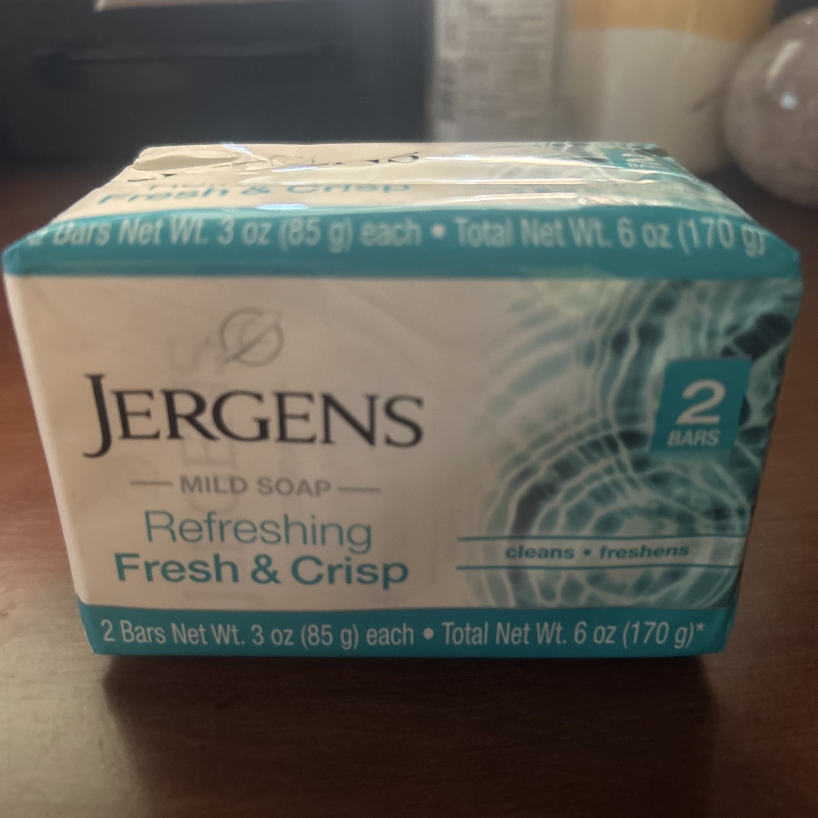 JERGENS (2-BARS) 3 Oz. FRESH & CRISP REFRESHING Mild Soap
