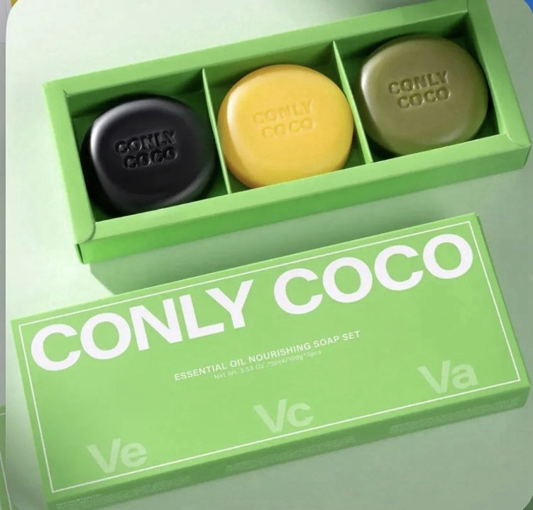 CONLY COCO Essential Oil Nourishing Soap Set Moisturizing 3 Bars 3.53oz.