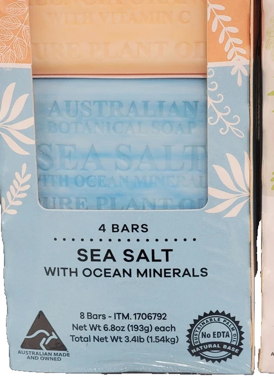 Australian Botanical Soap 8 Bars Valencia Orange Vitamin C Sea Salt Sealed Rare