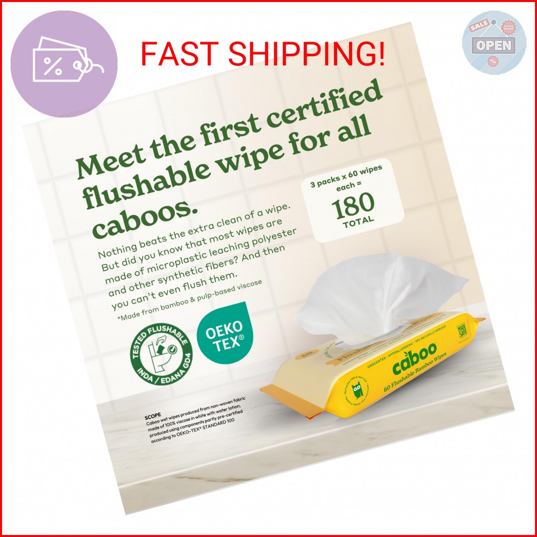 Caboo Tree Free Flushable Wipes, Certified Flushable, Septic Safe, Biodegradable