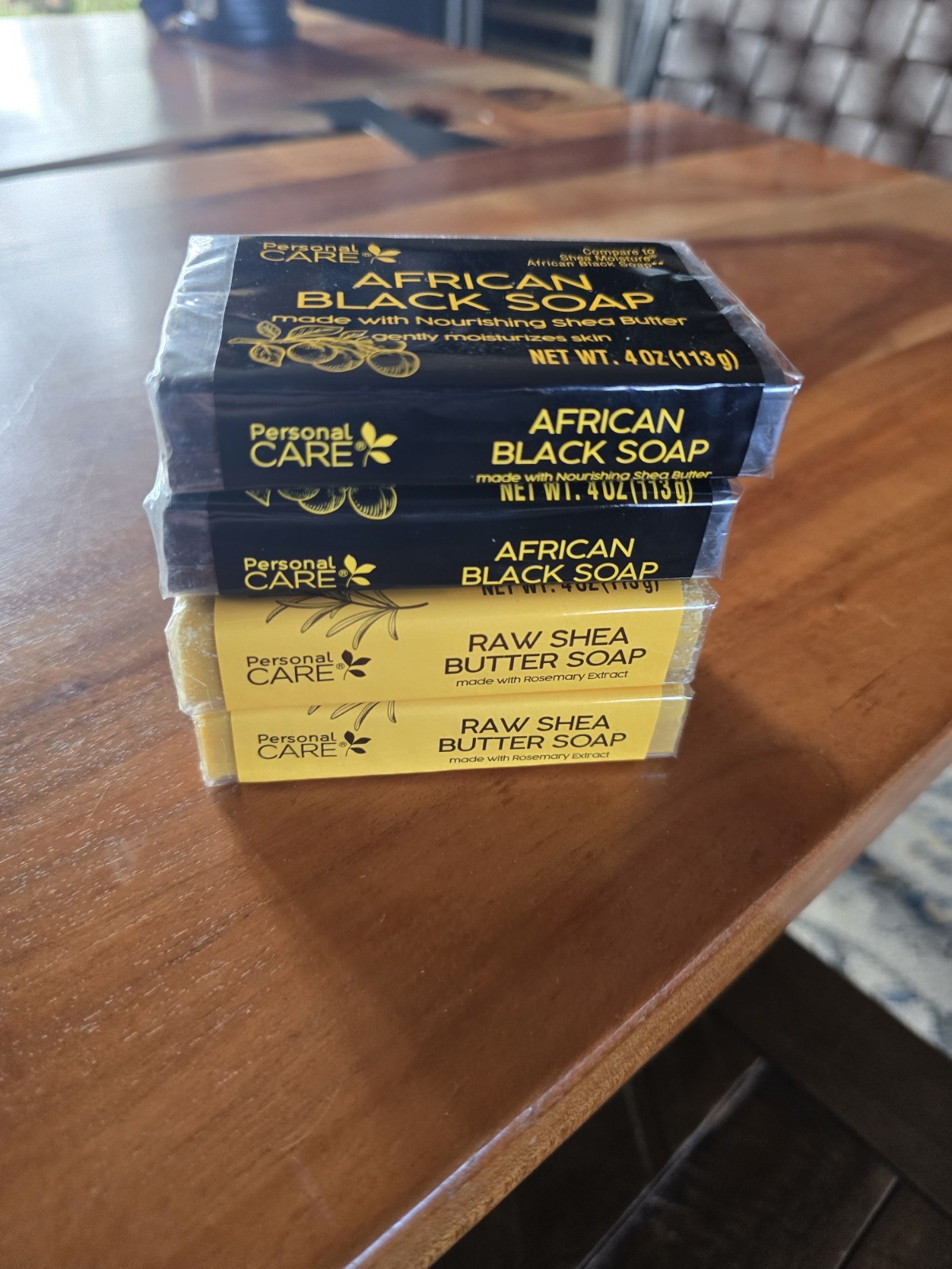 4pk Black African Soap And Raw Shea Butter Soap New