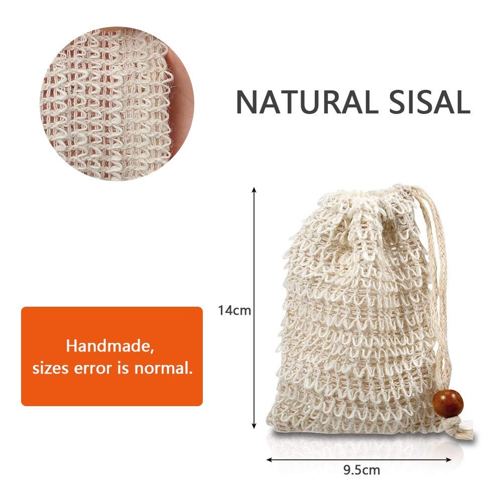 20 Pack Soap Exfoliating Bag, Natural Soap Saver Hand Made Sisal Mesh Soap Ba…