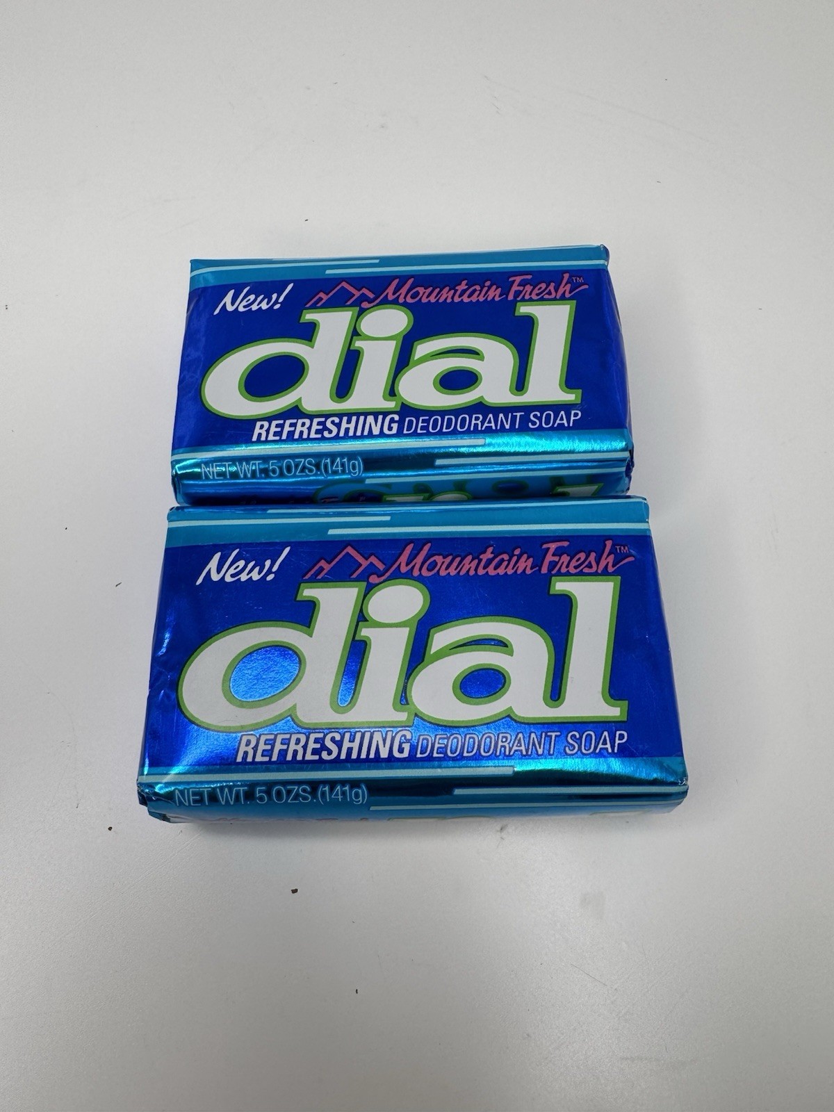 Dial Deodorant Refreshing Soap Bar Mountain Fresh 5 oz 2 Bars Vintage 80’s Logo