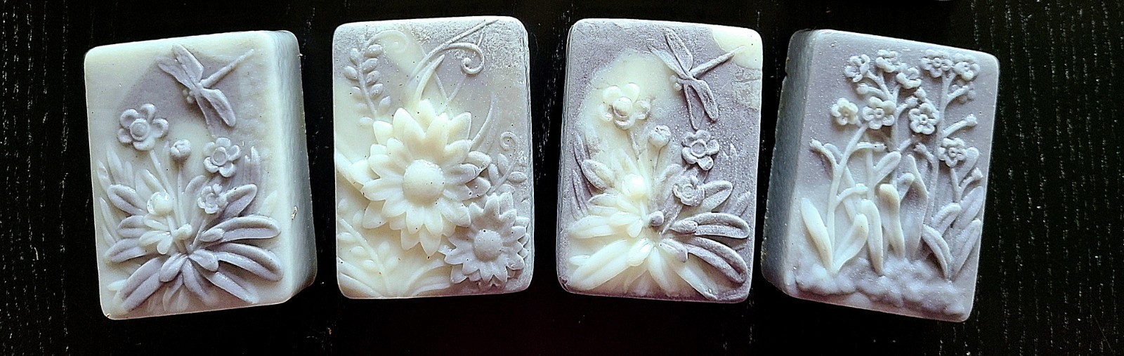 handmade lavender shea butter soap bars (set of 4)