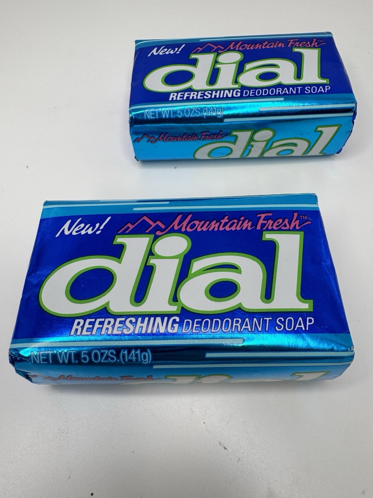 Dial Deodorant Refreshing Soap Bar Mountain Fresh 5 oz 2 Bars Vintage 80’s Logo