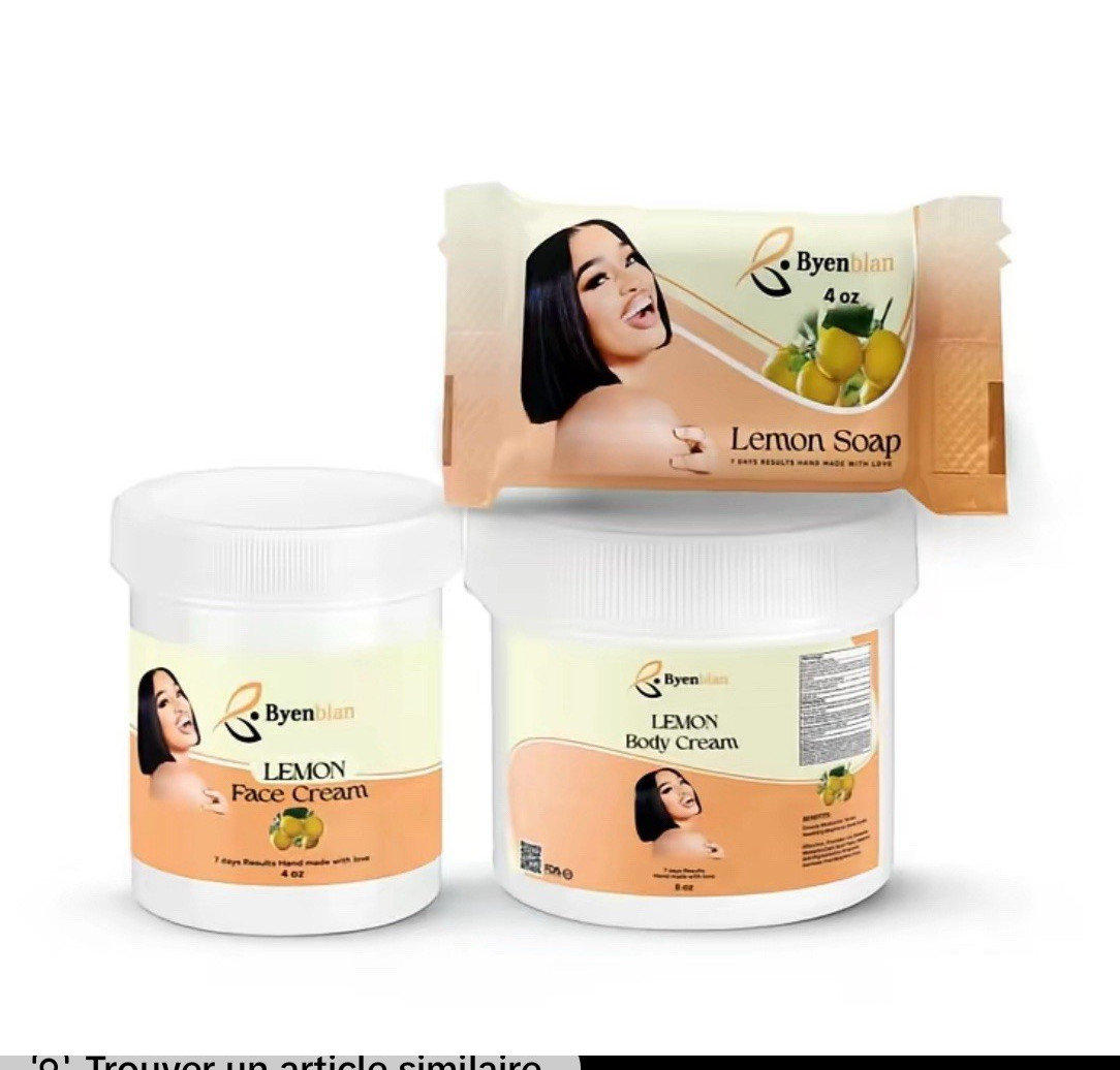 Byenblan Lemon Body Soap Bar, Lemon Scent, Yellow Fruit Pattern, 4 oz