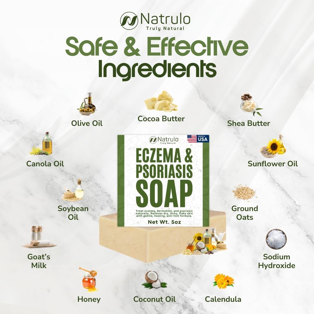 Eczema Soap Bar for Face and Body – All Natural Dermatitis, Psoriasis Treatment