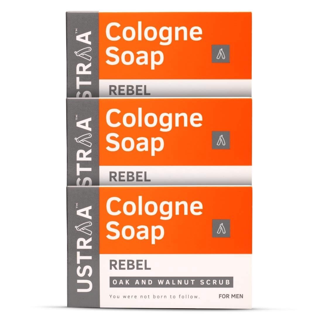 Ustraa Rebel Cologne Soap with Oak & Walnut 125g Pack of 3