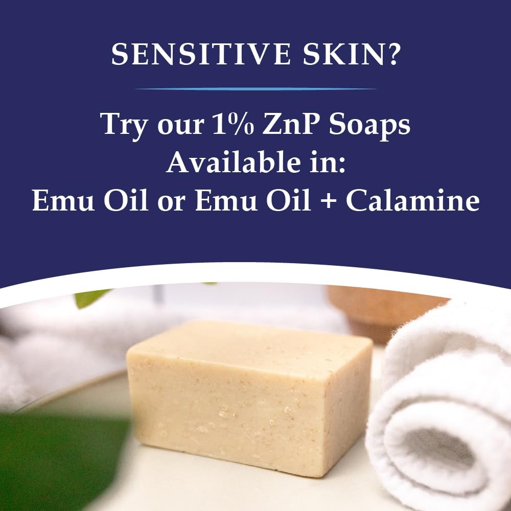 2% Pyrithione Zinc Emu Oil Soap for Acne, Psoriasis, Eczema, Daily Use, 3.25 oz