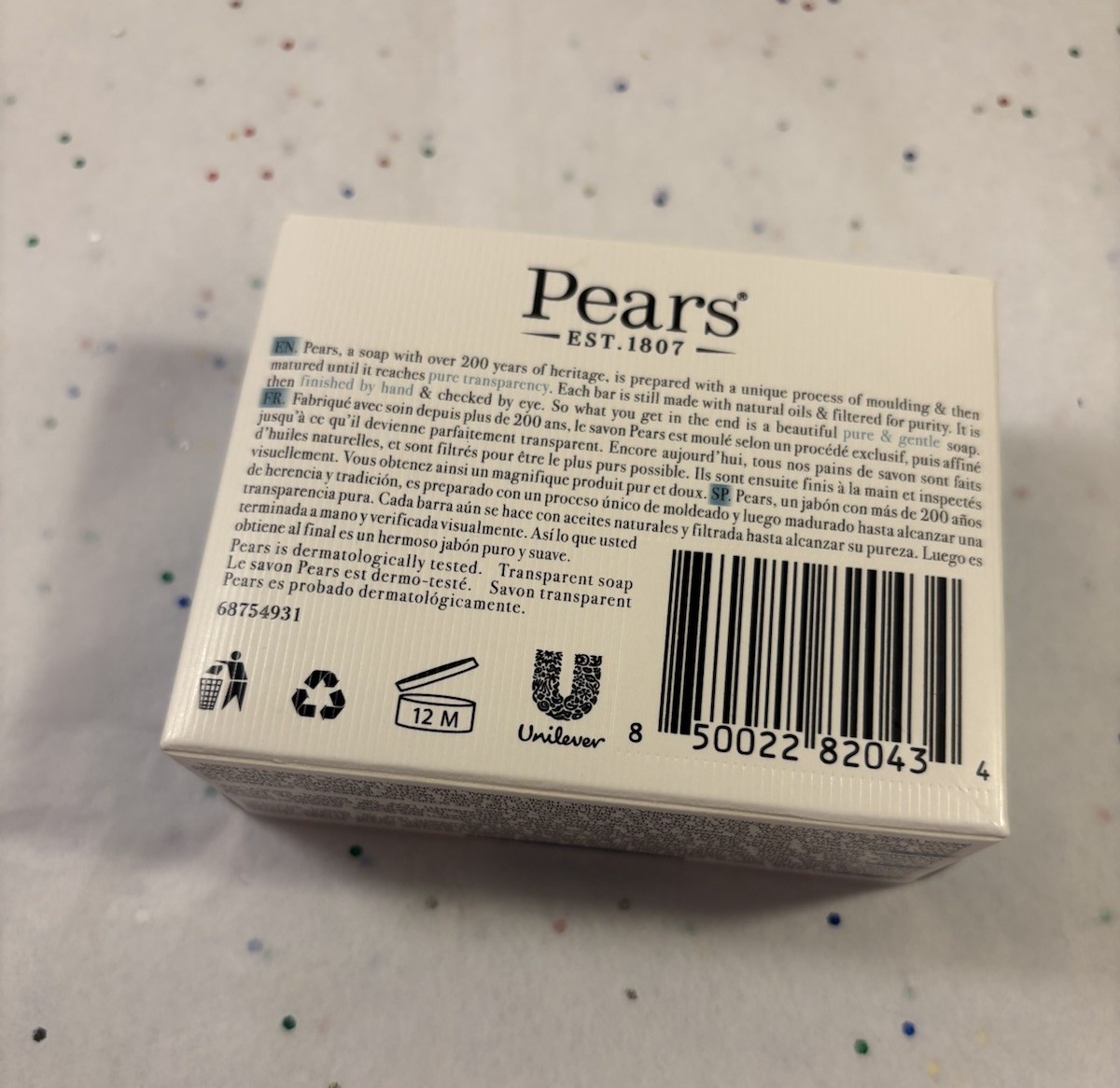 BLUE MINT Pears Transparent Soap 3.53 oz (x1) NEW
