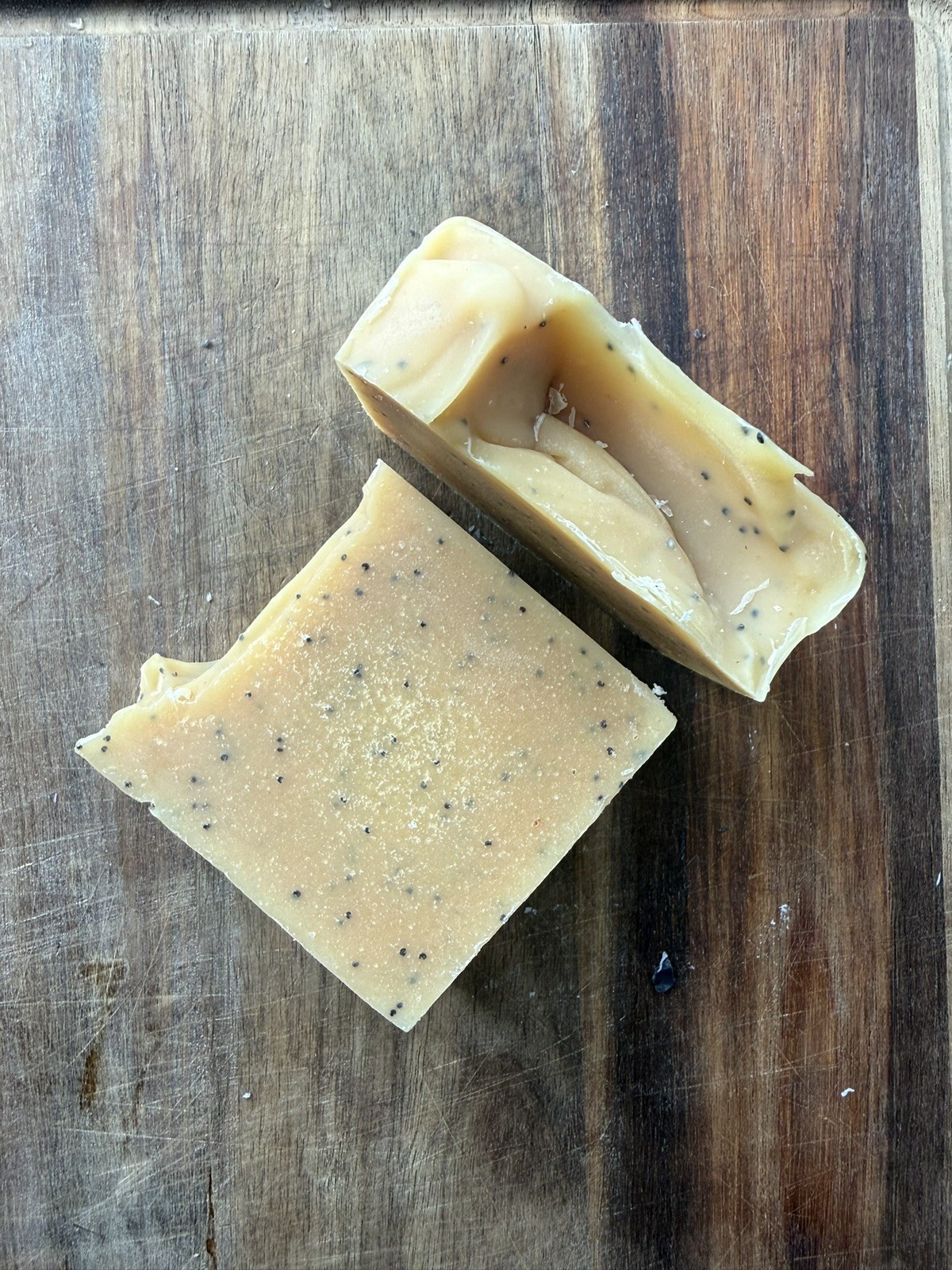 Lemon Poppyseed Goat Milk & Tallow Swirl Body Bar Soap for Body & Hands