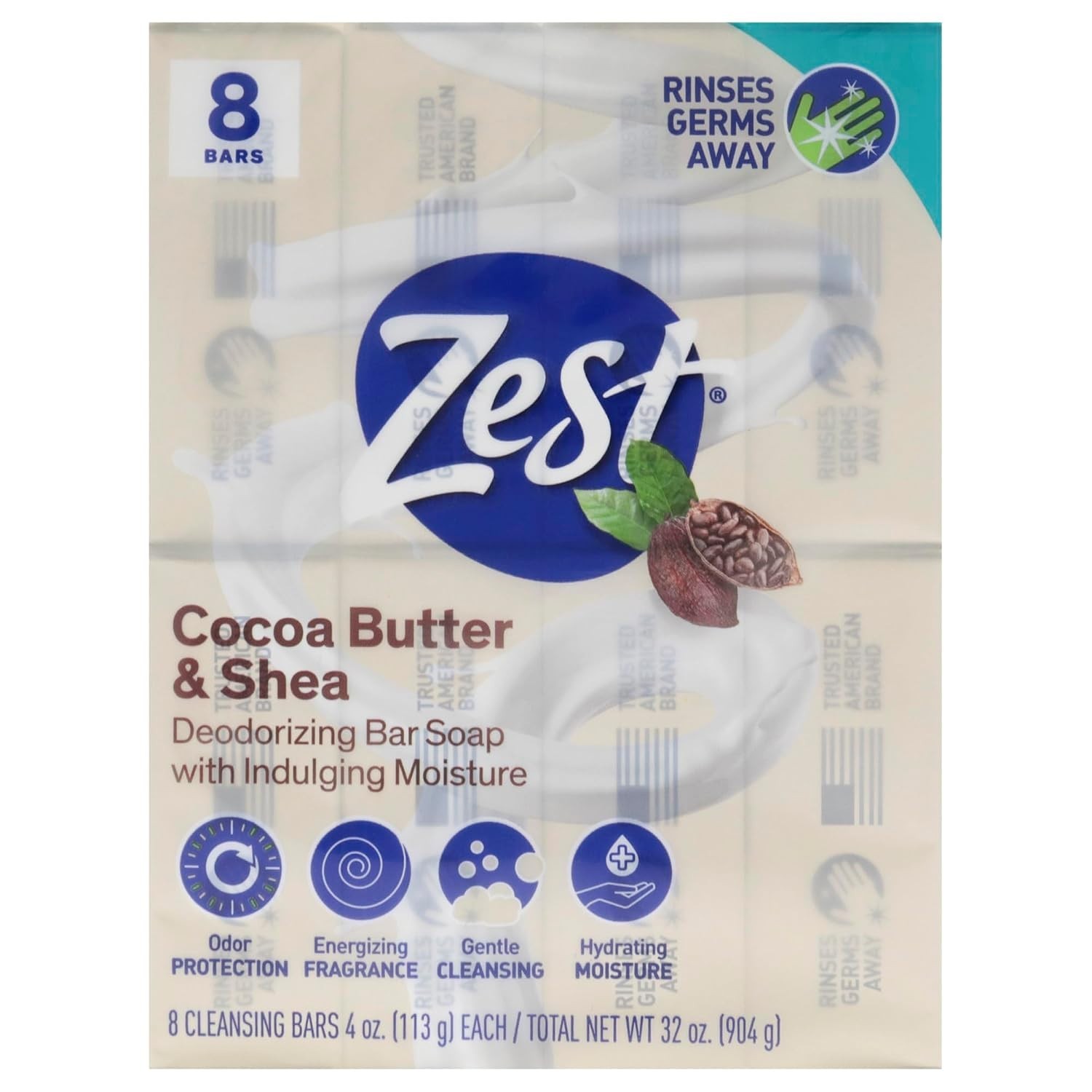 Cocoa Butter and Shea Cleansing Soap – 8 Bars for Silky Smooth, Hydrated Skin
