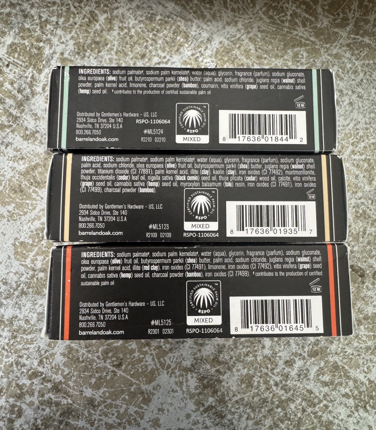 BARREL & OAK EXFOLIATING MEN’S SOAP BARS 3 New