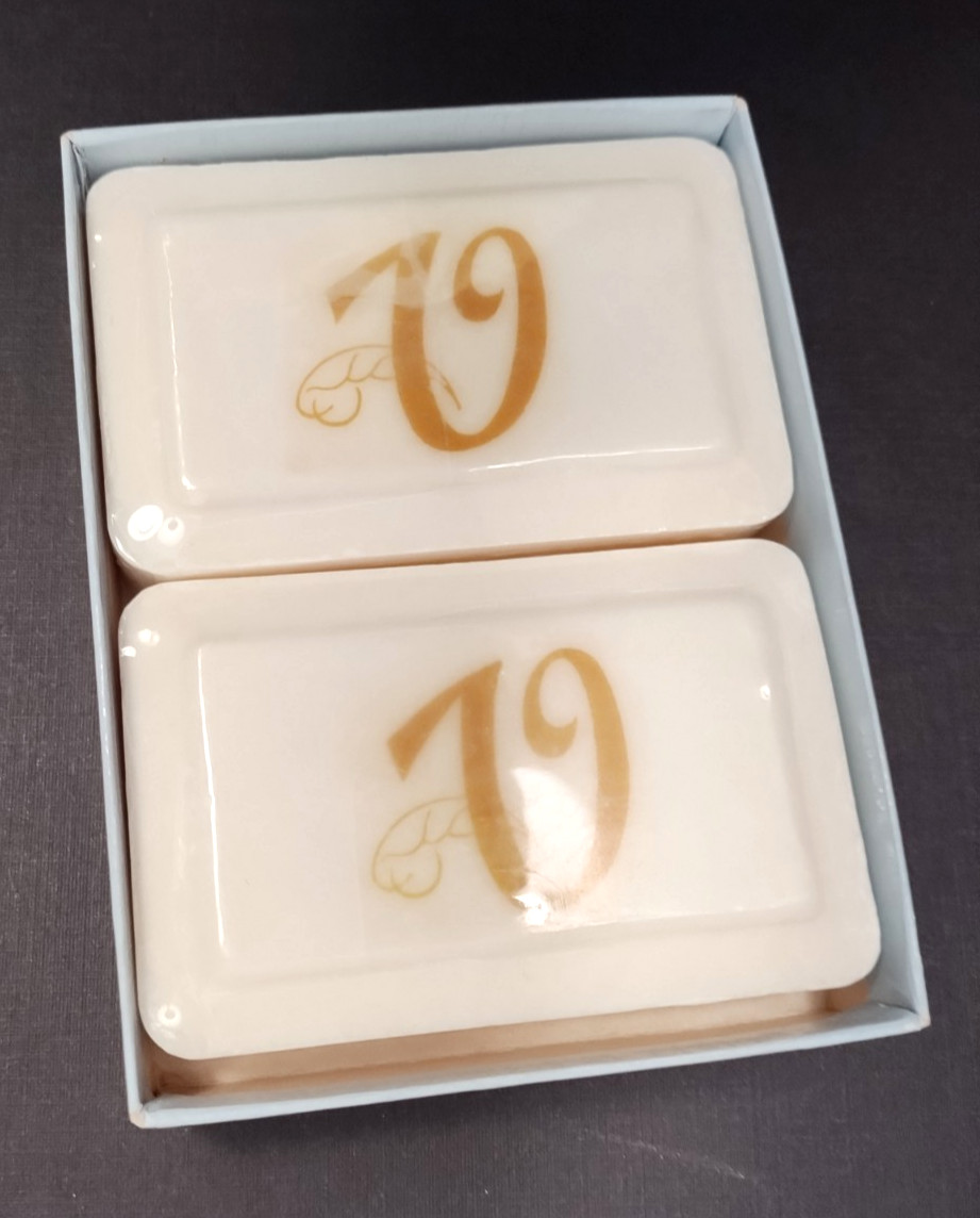 2 Bars of Vintage Katherine Gray French Milled Soap Monogram Letter U Sealed NOS