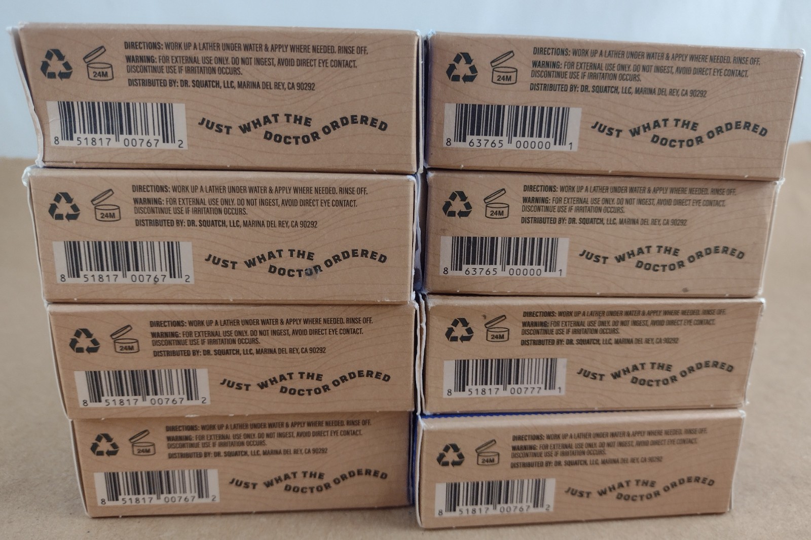 DR. SQUATCH MENS SOAP LOT 8 BARS 5 oz PINE TAR FRESH FALLS WOOD BARREL BOURBON