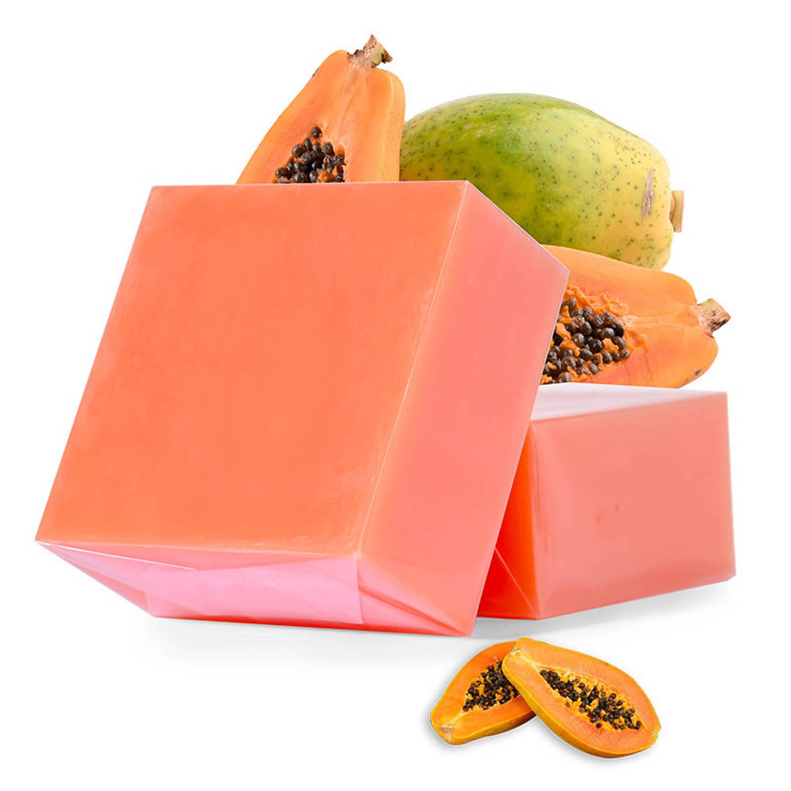 2PCS Shower Soap Skin-friendly Papaya Essential Oil Soap For Daily Use Herbal